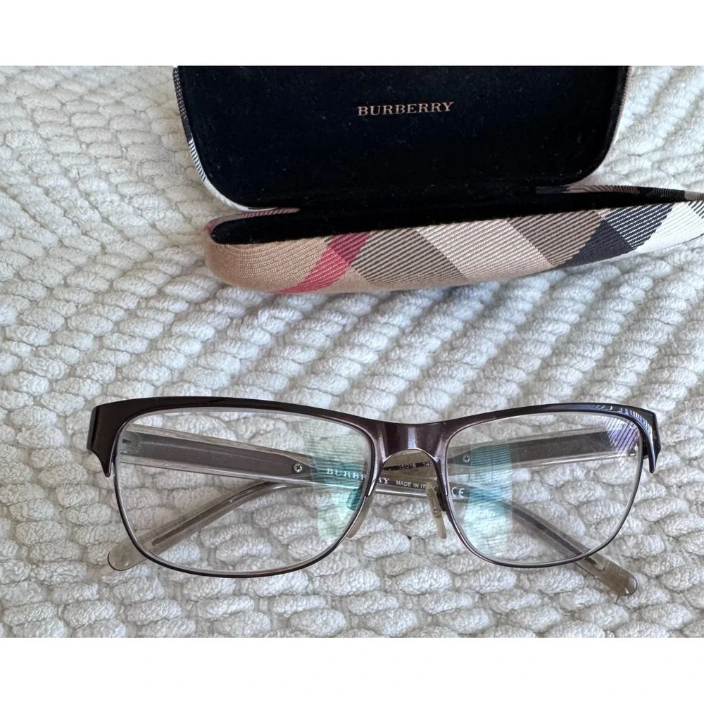 Burberry Eyeglasses Frames B1289 1212 Brown 55-16-140 Made Italy w/Case Designer